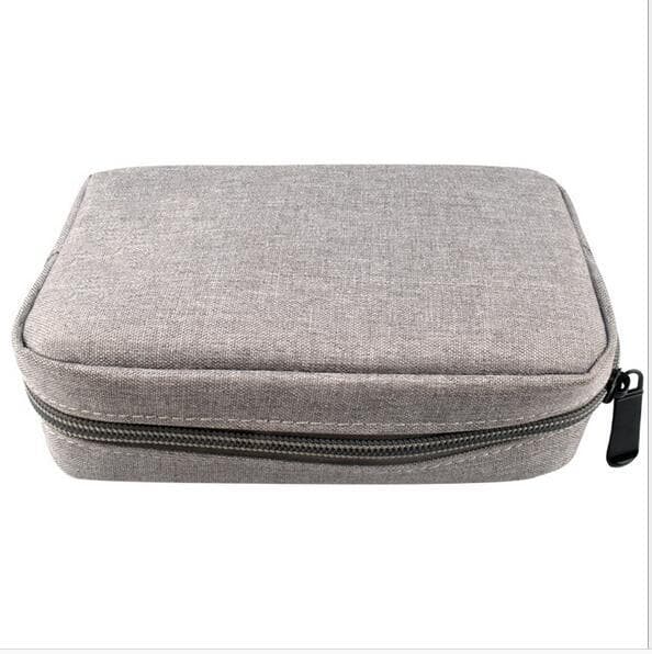 Pochette de rangement pour accessoires numériques (polyester, gris chiné, petit format)